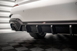 Heck Ansatz Diffusor passend für BMW 3er M-Paket G20 / G21 schwarz Hochglanz mit AHK