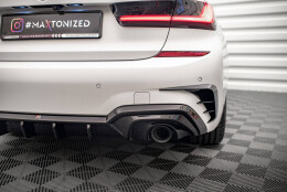 Heck Ansatz Diffusor passend für BMW 3er M-Paket G20 / G21 schwarz Hochglanz mit AHK