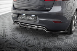 Mittlerer Cup Diffusor Heck Ansatz DTM Look passend für Renault Megane GT MK3 Facelift schwarz Hochglanz