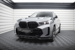 Cup Spoilerlippe Front Ansatz V.1 für BMW X6 M-Paket G06 Facelift schwarz Hochglanz