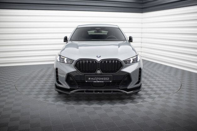 Cup Spoilerlippe Front Ansatz V.2 passend für BMW X6 M-Paket G06 Facelift schwarz Hochglanz