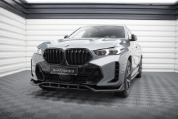 Cup Spoilerlippe Front Ansatz V.2 passend für BMW X6 M-Paket G06 Facelift schwarz Hochglanz
