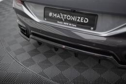 Mittlerer Cup Diffusor Heck Ansatz V.1 passend für BMW X6 M-Paket G06 Facelift schwarz Hochglanz