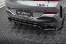 Mittlerer Cup Diffusor Heck Ansatz V.1 passend für BMW X6 M-Paket G06 Facelift schwarz Hochglanz