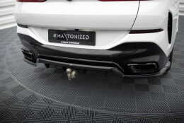 Mittlerer Cup Diffusor Heck Ansatz V.1 passend für BMW X6 M-Paket G06 Facelift schwarz Hochglanz