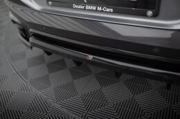 Mittlerer Cup Diffusor Heck Ansatz DTM Look V.2 für BMW X6 M-Paket G06 Facelift schwarz Hochglanz