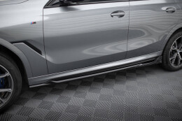 Seitenschweller Ansatz Cup Leisten V.1 für BMW X6 M-Paket G06 Facelift schwarz Hochglanz