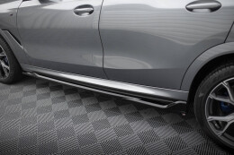 Seitenschweller Ansatz Cup Leisten V.1 für BMW X6 M-Paket G06 Facelift schwarz Hochglanz