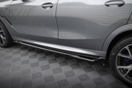 Seitenschweller Ansatz Cup Leisten V.2 passend für BMW X6 M-Paket G06 Facelift schwarz Hochglanz