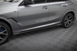 Seitenschweller Ansatz Cup Leisten V.1 passend für BMW X6 M-Paket G06 Facelift schwarz Hochglanz