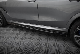 Seitenschweller Ansatz Cup Leisten V.1 passend für BMW X6 M-Paket G06 Facelift schwarz Hochglanz