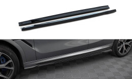 Seitenschweller Ansatz Cup Leisten V.2 für BMW X6 M-Paket G06 Facelift schwarz Hochglanz