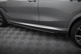 Seitenschweller Ansatz Cup Leisten V.2 für BMW X6 M-Paket G06 Facelift schwarz Hochglanz