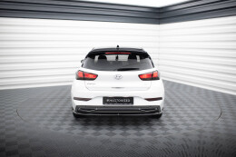 Mittlerer Cup Diffusor Heck Ansatz für Hyundai I30 Mk3 Facelift schwarz Hochglanz