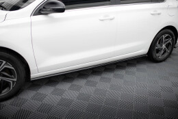 Seitenschweller Ansatz Cup Leisten passend für Hyundai I30 Mk3 Facelift schwarz Hochglanz