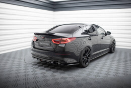 Mittlerer Cup Diffusor Heck Ansatz DTM Look passend für Kia Optima Mk3 schwarz Hochglanz