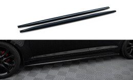 Seitenschweller Ansatz Cup Leisten für Kia Optima Mk3 schwarz Hochglanz