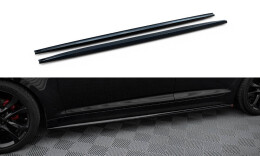 Seitenschweller Ansatz Cup Leisten passend für Kia Optima Mk3 schwarz Hochglanz