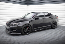 Seitenschweller Ansatz Cup Leisten passend für Kia Optima Mk3 schwarz Hochglanz