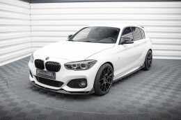 Cup Spoilerlippe Front Ansatz V.4 für BMW 1er M-Paket / M140i F20 FL schwarz Hochglanz