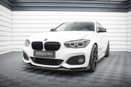 Street+ Spoilerlippe Front Ansatz V.4 passend für BMW 1er M-Paket / M140i F20 FL schwarz Hochglanz