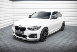 Street+ Spoilerlippe Front Ansatz V.4 passend für BMW 1er M-Paket / M140i F20 FL schwarz Hochglanz