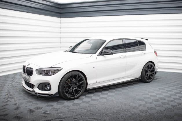 Seitenschweller Ansatz Cup Leisten V.3 für CSL Look BMW 1er M-Paket / M140i F20 FL schwarz Hochglanz