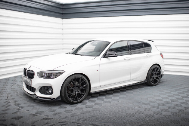 Street+ Seitenschweller Leisten V.3 passend für BMW 1er M-Paket / M140i F20 FL schwarz Hochglanz