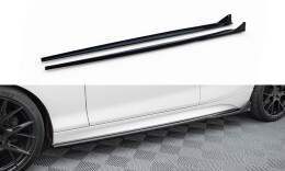 Seitenschweller Ansatz Cup Leisten V.3 für BMW 1er M-Paket / M140i F20 Facelift schwarz Hochglanz