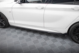 Street+ Seitenschweller Leisten V.3 passend für BMW 1er M-Paket / M140i F20 FL schwarz Hochglanz