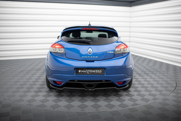 Mittlerer Cup Diffusor Heck Ansatz DTM Look passend für Renault Megane RS Mk3 schwarz Hochglanz