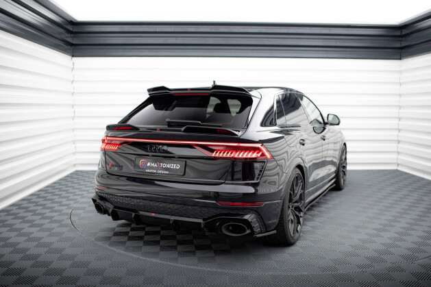 Unterer Heck Spoiler Aufsatz Abrisskante 3D für Audi RSQ8 Mk1 schwarz Hochglanz