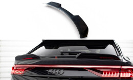 Unterer Heck Spoiler Aufsatz Abrisskante 3D für Audi Q8 / RSQ8 / SQ8 / Q8 S-Line Mk1 schwarz Hochglanz