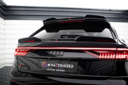 Unterer Heck Spoiler Aufsatz Abrisskante 3D für Audi Q8 / RSQ8 / SQ8 / Q8 S-Line Mk1 schwarz Hochglanz