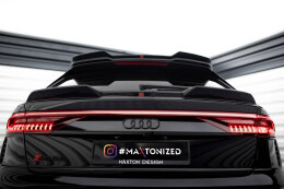 Unterer Heck Spoiler Aufsatz Abrisskante 3D für Audi Q8 / RSQ8 / SQ8 / Q8 S-Line Mk1 schwarz Hochglanz