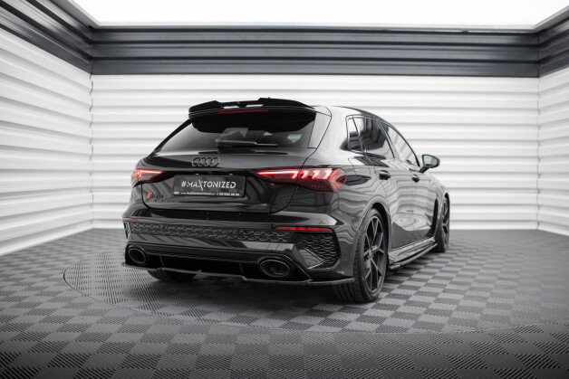 Mittlerer Cup Diffusor Heck Ansatz passend für Audi RS3 Sportback 8Y schwarz Hochglanz