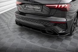 Mittlerer Cup Diffusor Heck Ansatz passend für Audi RS3 Sportback 8Y schwarz Hochglanz