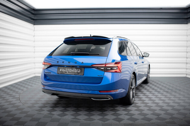 Heck Spoiler Aufsatz Abrisskante passend für Skoda Superb Sportline Combi Mk3 / Mk3 Facelift schwarz Hochglanz