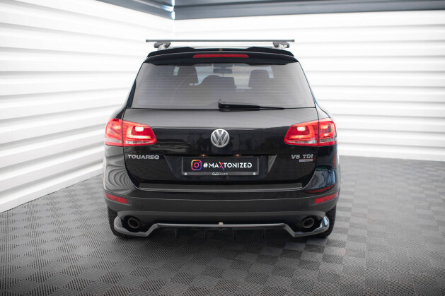 Heck Spoiler Aufsatz Abrisskante für VW Touareg Mk2 schwarz Hochglanz