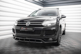 Cup Spoilerlippe Front Ansatz für VW Touareg Mk2 schwarz Hochglanz