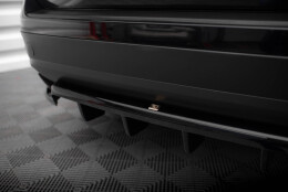 Mittlerer Cup Diffusor Heck Ansatz DTM Look passend für VW Touareg Mk2 schwarz Hochglanz