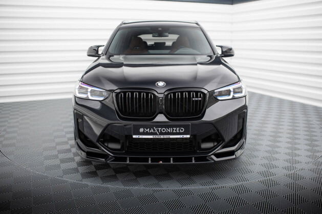 Cup Spoilerlippe Front Ansatz V.1 für BMW X3 M F97 FL schwarz Hochglanz