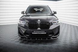 Cup Spoilerlippe Front Ansatz V.1 für BMW X3 M F97 Facelift schwarz Hochglanz