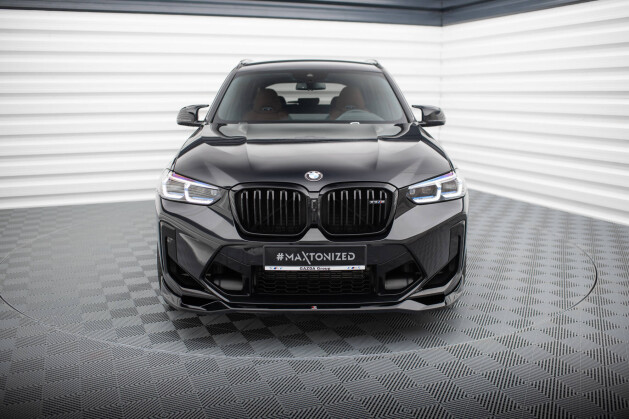 Cup Spoilerlippe Front Ansatz V.2 für BMW X3 M F97 FL schwarz Hochglanz