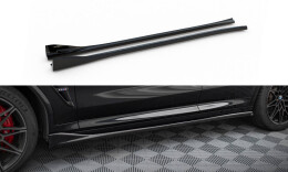 Seitenschweller Ansatz Cup Leisten für BMW X3 M F97 Facelift schwarz Hochglanz