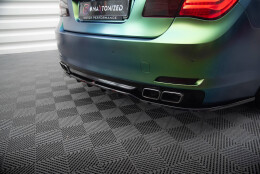 Mittlerer Cup Diffusor Heck Ansatz DTM Look passend für BMW 7 F01 schwarz Hochglanz