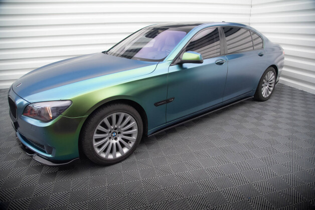 Seitenschweller Ansatz Cup Leisten passend für BMW 7 Lang F02 schwarz Hochglanz