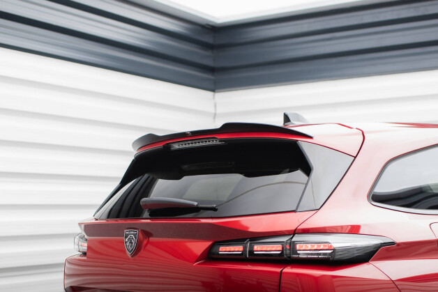 Heck Spoiler Aufsatz Abrisskante passend für Peugeot 308 SW Mk3 schwarz Hochglanz