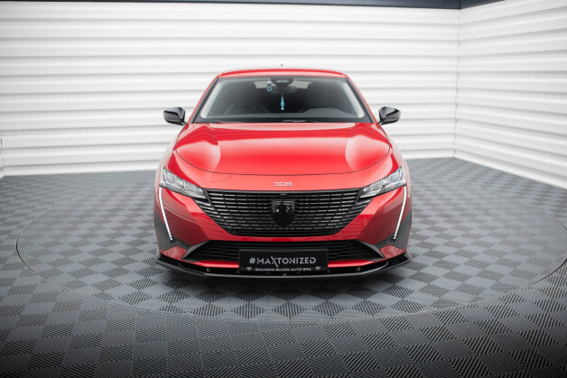 Street+ Spoilerlippe Front Ansatz V.1 passend für Peugeot 308 Mk3 schwarz Hochglanz