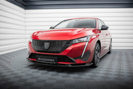 Cup Spoilerlippe Front Ansatz V.2 passend für Peugeot 308 Mk3 schwarz Hochglanz